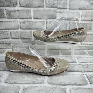 BCB Generation Arminah-X Women's Size 8 Silver Rhinestone Champagne Flats
